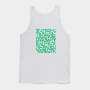 Green Floral Pattern Tank Top